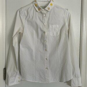 Anthropologie Odille White Button Down Shirt